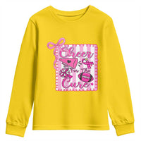 Cheer For The Cure Youth Sweatshirt Breast Cancer Awareness Football Gift - Wonder Print Shop