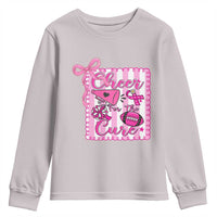 Cheer For The Cure Youth Sweatshirt Breast Cancer Awareness Football Gift - Wonder Print Shop