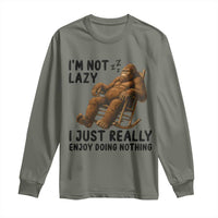 Funny Bigfoot Long Sleeve Shirt I Am Not Lazy I Just Really Enjoy Doing Nothing - Wonder Print Shop