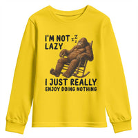Funny Bigfoot Youth Sweatshirt I Am Not Lazy I Just Really Enjoy Doing Nothing - Wonder Print Shop