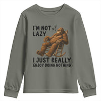 Funny Bigfoot Youth Sweatshirt I Am Not Lazy I Just Really Enjoy Doing Nothing - Wonder Print Shop
