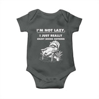Lazy Raccoon Baby Onesie Funny I Am Not Lazy I Just Really Enjoy Doing Nothing - Wonder Print Shop