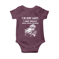Lazy Raccoon Baby Onesie Funny I Am Not Lazy I Just Really Enjoy Doing Nothing - Wonder Print Shop
