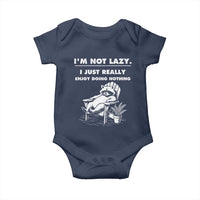 Lazy Raccoon Baby Onesie Funny I Am Not Lazy I Just Really Enjoy Doing Nothing - Wonder Print Shop