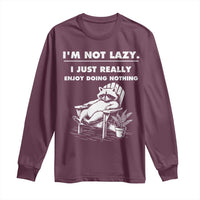 Lazy Raccoon Long Sleeve Shirt Funny I Am Not Lazy I Just Really Enjoy Doing Nothing - Wonder Print Shop