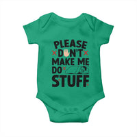 Please Do Not Make Me Do Stuff Baby Onesie Funny Lazy Girl - Wonder Print Shop