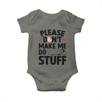 Please Do Not Make Me Do Stuff Baby Onesie Funny Lazy Girl - Wonder Print Shop