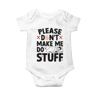 Please Do Not Make Me Do Stuff Baby Onesie Funny Lazy Girl - Wonder Print Shop
