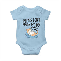 Funny Cat Lover Baby Onesie Please Do Not Make Me Do Stuff - Wonder Print Shop