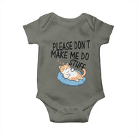 Funny Cat Lover Baby Onesie Please Do Not Make Me Do Stuff - Wonder Print Shop