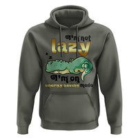 Funny Dinosaur Lover Hoodie I Am Not Lazy I Am On Energy Saving Mode - Wonder Print Shop
