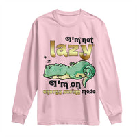 Funny Dinosaur Lover Long Sleeve Shirt I Am Not Lazy I Am On Energy Saving Mode - Wonder Print Shop