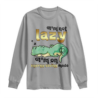 Funny Dinosaur Lover Long Sleeve Shirt I Am Not Lazy I Am On Energy Saving Mode - Wonder Print Shop
