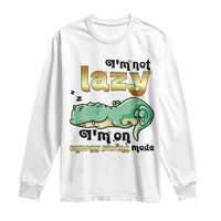 Funny Dinosaur Lover Long Sleeve Shirt I Am Not Lazy I Am On Energy Saving Mode - Wonder Print Shop