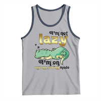 Funny Dinosaur Lover Tank Top I Am Not Lazy I Am On Energy Saving Mode - Wonder Print Shop