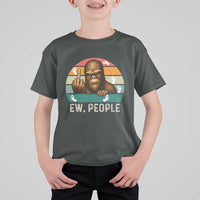 Bigfoot Lover T Shirt For Kid Funny Ew People Retro Sunset Design - Wonder Print Shop