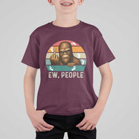 Bigfoot Lover T Shirt For Kid Funny Ew People Retro Sunset Design - Wonder Print Shop