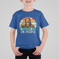 Bigfoot Lover T Shirt For Kid Funny Ew People Retro Sunset Design - Wonder Print Shop