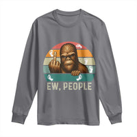 Bigfoot Lover Long Sleeve Shirt Funny Ew People Retro Sunset Design - Wonder Print Shop