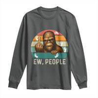 Bigfoot Lover Long Sleeve Shirt Funny Ew People Retro Sunset Design - Wonder Print Shop
