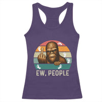 Bigfoot Lover Racerback Tank Top Funny Ew People Retro Sunset Design - Wonder Print Shop