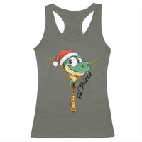 Funny Christmas Dinosaur Racerback Tank Top Ew People Xmas Gift - Wonder Print Shop