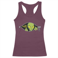Funny Alien Racerback Tank Top Ew People Hater Quote - Wonder Print Shop