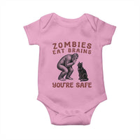 Funny Bigfoot And Black Cat Baby Onesie Zombies Eat Brains Dont Worry You Are Safe
