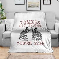 Funny Opossum Raccoon Skeleton Throw Blanket Zombies Eat Brains Dont Worry You Are Safe