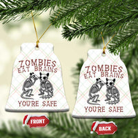 Funny Opossum Raccoon Skeleton Ceramic Ornament Zombies Eat Brains Dont Worry You Are Safe