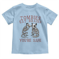 Funny Opossum Raccoon Skeleton Toddler T Shirt Zombies Eat Brains Dont Worry You Are Safe