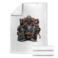 Funny #1 Dad Zombie Horror Throw Blanket Halloween Family Father Gift