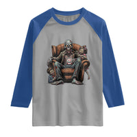Funny #1 Dad Zombie Horror Raglan Shirt Halloween Family Father Gift