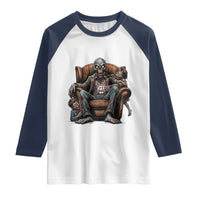 Funny #1 Dad Zombie Horror Raglan Shirt Halloween Family Father Gift