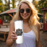 Funny #1 Dad Zombie Horror Skinny Tumbler Halloween Family Father Gift