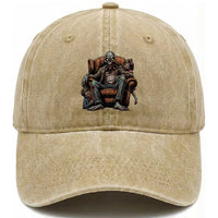 Funny #1 Dad Zombie Horror Washed Cotton Baseball Cap Halloween Family Father Gift