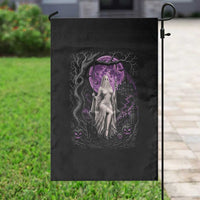 Mystical Ghost Girl Halloween Garden Flag Gothic Purple Moon Haunted Castle Art