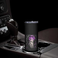 Mystical Ghost Girl Halloween Skinny Tumbler Gothic Purple Moon Haunted Castle Art