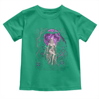 Mystical Ghost Girl Halloween Toddler T Shirt Gothic Purple Moon Haunted Castle Art