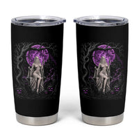 Mystical Ghost Girl Halloween Tumbler Cup Gothic Purple Moon Haunted Castle Art