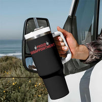 Proud Disappointment Skeleton Middle Fingers Badge Tumbler With Handle Funny Sarcastic Dark Humor