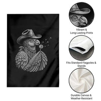 Funny Cowboy Hoatzin Garden Flag Blowing Dandelion Western Bird Gift