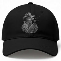Funny Cowboy Hoatzin Baseball Cap Blowing Dandelion Western Bird Gift