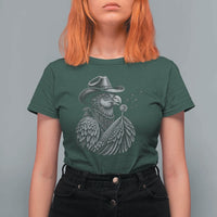 Funny Cowboy Hoatzin T Shirt For Women Blowing Dandelion Western Bird Gift