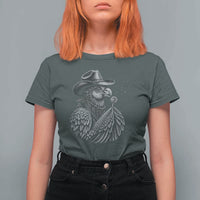 Funny Cowboy Hoatzin T Shirt For Women Blowing Dandelion Western Bird Gift