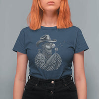 Funny Cowboy Hoatzin T Shirt For Women Blowing Dandelion Western Bird Gift