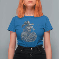 Funny Cowboy Hoatzin T Shirt For Women Blowing Dandelion Western Bird Gift