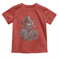 Funny Cowboy Hoatzin Toddler T Shirt Blowing Dandelion Western Bird Gift