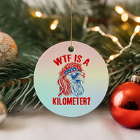 WTF is A Kilometer Ceramic Ornament Patriotic Eagle 4th of July USA American Flag
