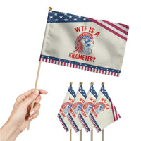 WTF is A Kilometer Patriotic Handheld Flag Eagle 4th of July USA American Flag
